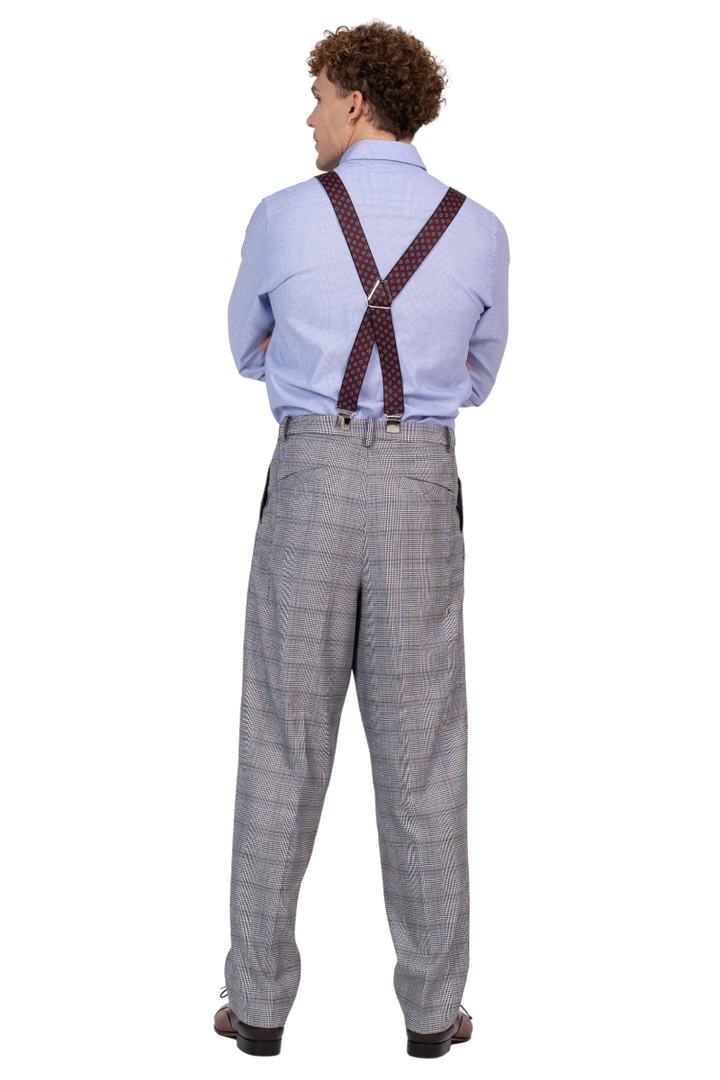 Check Tango Pants With Inverted Box Pleat