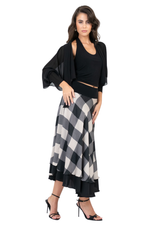 Load image into Gallery viewer, Check Two-Layer Georgette Skirt