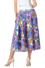 Load image into Gallery viewer, Colorful Bloom Print Midi Swing Skirt