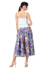 Load image into Gallery viewer, Colorful Bloom Print Midi Swing Skirt