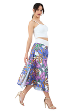 Load image into Gallery viewer, Colorful Bloom Print Midi Swing Skirt