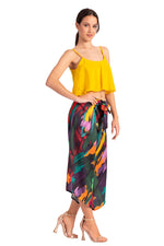 Load image into Gallery viewer, Colorful Waist Tie Asymmetric Cropped Tango Pants