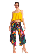 Load image into Gallery viewer, Colorful Waist Tie Asymmetric Cropped Tango Pants
