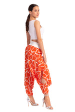 Load image into Gallery viewer, Coral Geometric Print Pants With Slits
