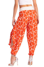 Load image into Gallery viewer, Coral Geometric Print Pants With Slits