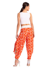 Load image into Gallery viewer, Coral Geometric Print Pants With Slits
