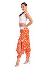 Load image into Gallery viewer, Coral Geometric Print Pants With Slits
