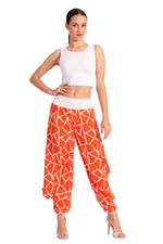 Load image into Gallery viewer, Coral Geometric Print Pants With Slits
