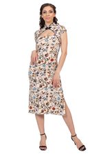 Load image into Gallery viewer, Cottage Garden Print Oriental Tango Dress