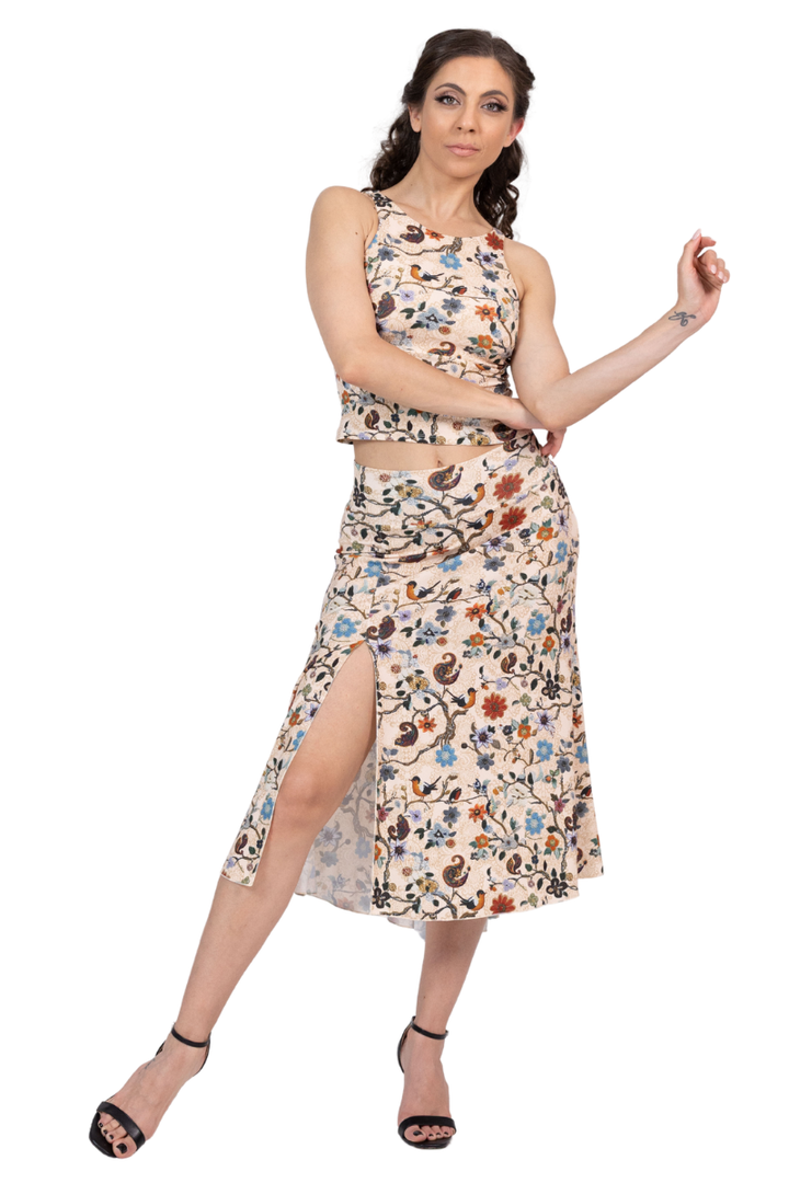 Cottage Garden Keyhole Back Crop Top