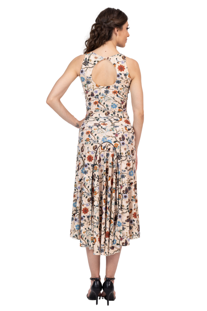 Cottage Garden Midi Tango Skirt With Right Slit