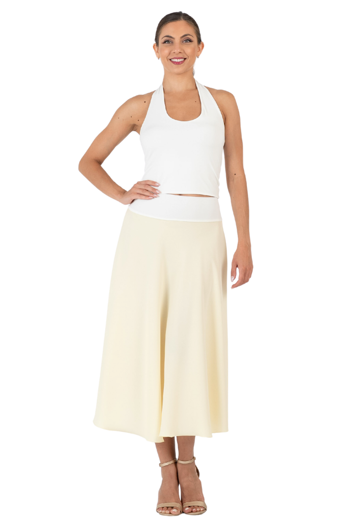 Pastel Crepe Dance Skirt With Two Slits
