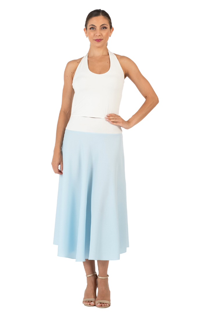 Pastel Crepe Dance Skirt With Two Slits