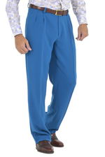 Load image into Gallery viewer, Crepe Petrol Blue Tango Pants With Two Pleats
