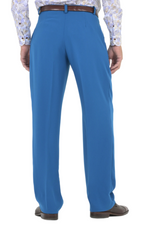 Load image into Gallery viewer, Crepe Petrol Blue Tango Pants With Two Pleats
