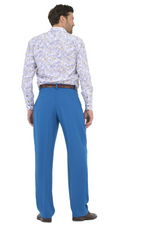 Load image into Gallery viewer, Crepe Petrol Blue Tango Pants With Two Pleats
