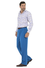 Load image into Gallery viewer, Crepe Petrol Blue Tango Pants With Two Pleats
