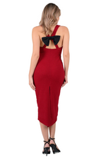 Load image into Gallery viewer, Crisscross Back Tango Dress With Decorative Bow
