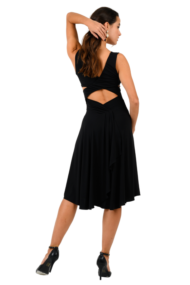 Crisscross Tango Dress with Back Draping