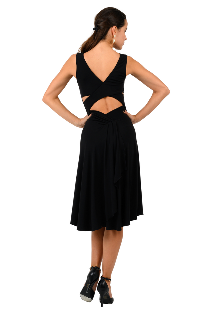 Crisscross Tango Dress with Back Draping