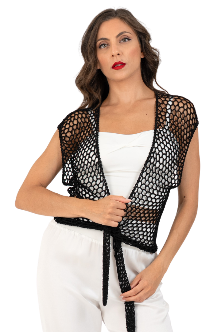 Crochet Front Tie Vest
