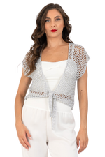 Load image into Gallery viewer, Crochet Front Tie Vest