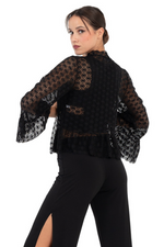 Load image into Gallery viewer, Crop Lace Jacket With Ruffle Details
