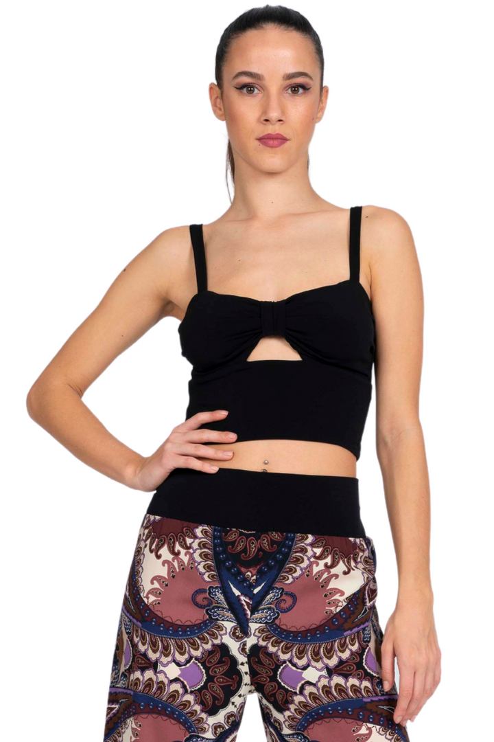 Crop Top With Front Knot Cutout