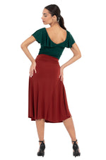 Load image into Gallery viewer, Crop Top With Ruffled Sleeves (XS) (Red)