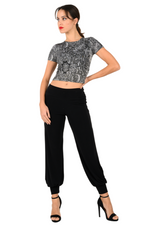 Load image into Gallery viewer, Lace Print Cutout Back Crop Top
