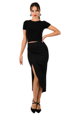 Load image into Gallery viewer, Tango Skirt With Curved Front Slit
