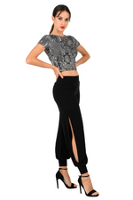 Load image into Gallery viewer, Lace Print Cutout Back Crop Top
