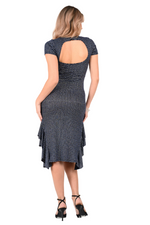 Load image into Gallery viewer, Cutout Back Sparkling Tango Dress With Side Ruffles
