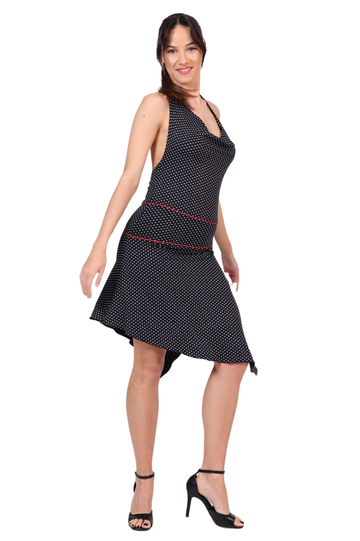 Polka Dot Halter Neck Mini Dress