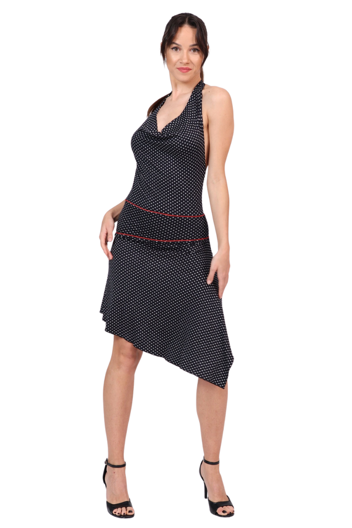 Polka Dot Halter Neck Mini Dress