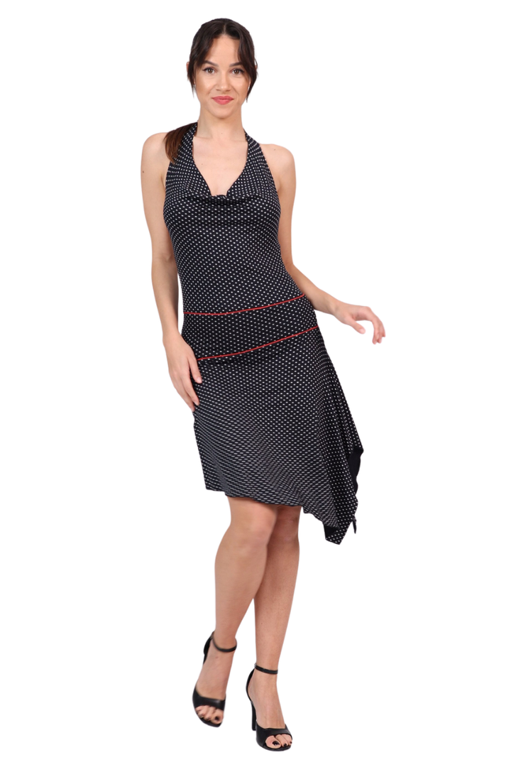 Polka Dot Halter Neck Mini Dress