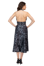 Load image into Gallery viewer, Damask Print Halter Neck Tango Dress