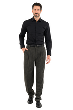 Load image into Gallery viewer, Dark Grey Men&#39;s Tango Pants With Four Pleats
