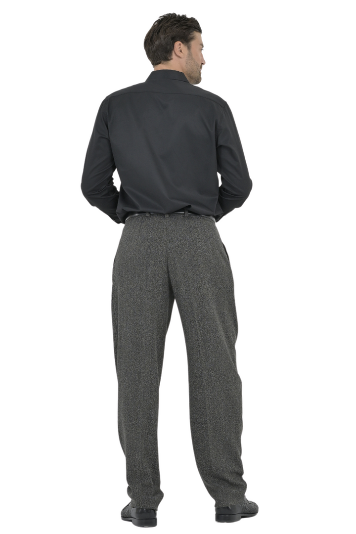 Dark Grey Men's Tango Pants With Four Pleats