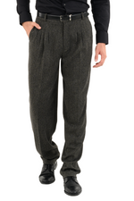 Load image into Gallery viewer, Dark Grey Men&#39;s Tango Pants With Four Pleats
