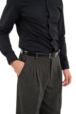 Load image into Gallery viewer, Dark Grey Men&#39;s Tango Pants With Four Pleats
