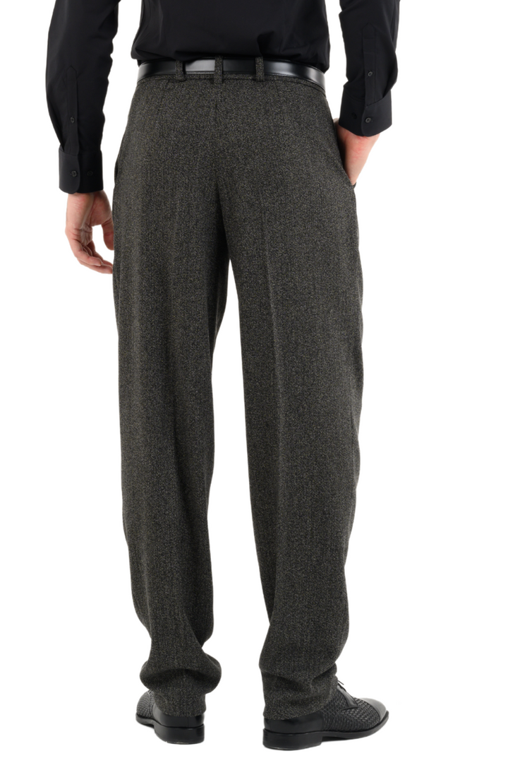 Dark Grey Men's Tango Pants With Four Pleats