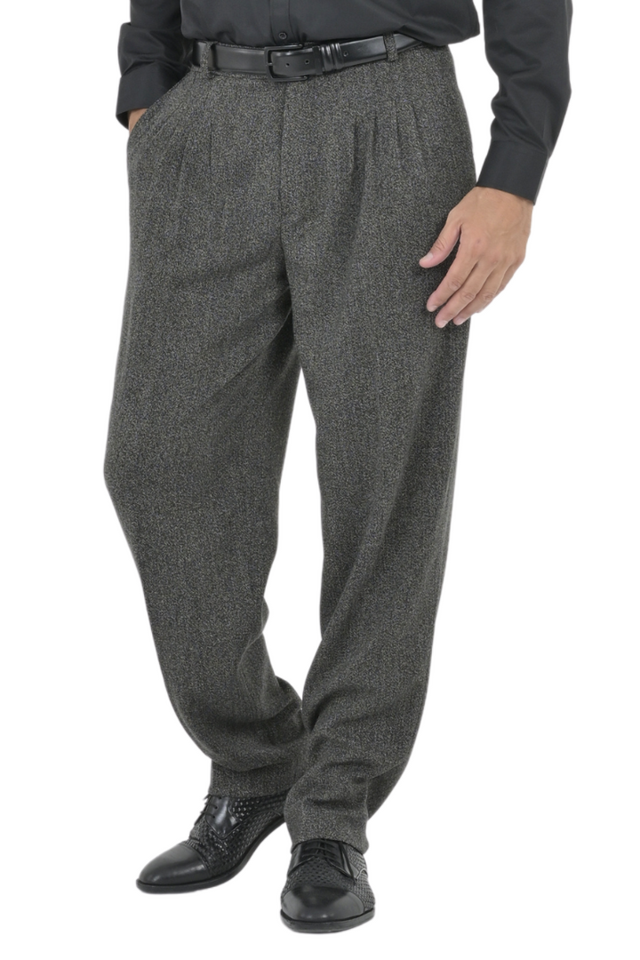 Dark Grey Men's Tango Pants With Four Pleats