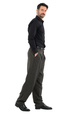 Load image into Gallery viewer, Dark Grey Men&#39;s Tango Pants With Four Pleats
