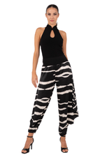 Load image into Gallery viewer, Dark Zebra Print Satin Harem Style Pants
