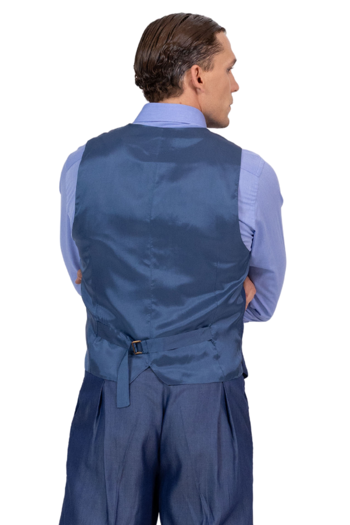Denim-Like Asymmetrical Men's Tango Vest