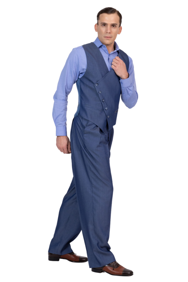 Denim-Like Tango Pants With Front And Back Pleat
