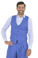 Load image into Gallery viewer, Denim Blue Tango Vest With Paisley Print Satin Back
