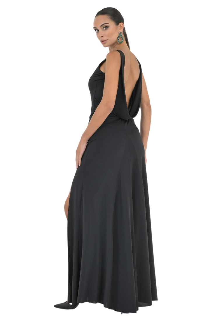 Low Back Midi Fishtail Dress | Argentine Tango Dresses conDiva Low Back Midi Fishtail Dress | Argentine Tango Dresses conDiva