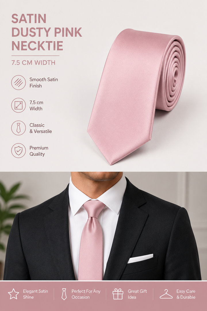 Dusty Pink Men's Satin Necktie